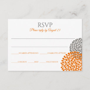 Carte de réponse de mariage florale / Carte postal