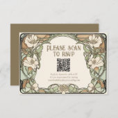 Carte de réponse de mariage florale classique Art  (Devant / Derrière)