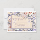 Carte de réponse de mariage florale couleur pêche (Devant)