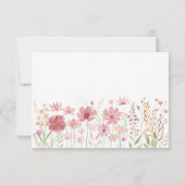 Carte de réponse de mariage florale de fleurs sauv (Dos)