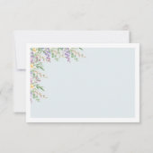 Carte de réponse de mariage florale élégante de fl (Dos)