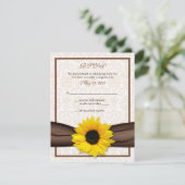 Carte de réponse de mariage florale en damassé tou (Debout devant)