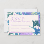 Carte de réponse de mariage florale lilas violet p (Devant)