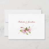 Carte de réponse de mariage florale Magnolia (Dos)