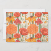 Carte de réponse de mariage florale orange rustiqu (Dos)