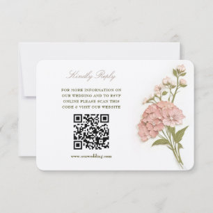 Carte de réponse de mariage florale pastel élégant