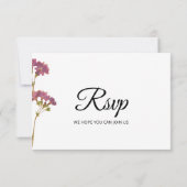 Carte de réponse de mariage florale Petunia Violet (Dos)