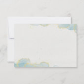 Carte de réponse de mariage florale rustique bleu  (Dos)
