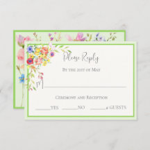 Carte de réponse de mariage florale Summer Blooms