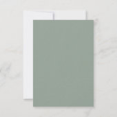 Carte de réponse de mariage florale vert sauge sim (Dos)