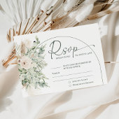 Carte de réponse de mariage florale verte botaniqu