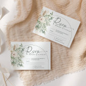 Carte de réponse de mariage florale verte botaniqu