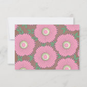 Carte de réponse de mariage florale verte et rose  (Dos)