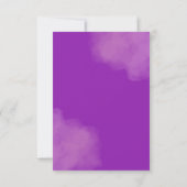 Carte de réponse de mariage florale violette (Dos)