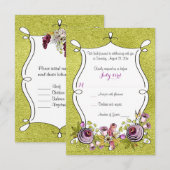 Carte de réponse de mariage | Floraux aquarelles f (Devant / Derrière)