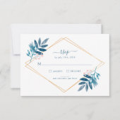Carte de réponse de mariage Geometric Dusty Blue G (Devant)