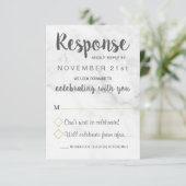 Carte de réponse de mariage géométrique élégante e (Debout devant)