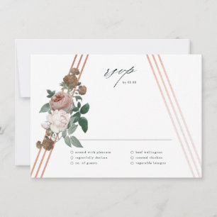 Carte de réponse de mariage géométrique floral boh