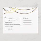 Carte de réponse de mariage glamour de couleur or  (Dos)