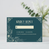 Carte de réponse de mariage Golden Bloom (Debout devant)