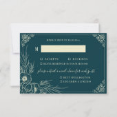 Carte de réponse de mariage Golden Bloom Two 2 Cho (Devant)