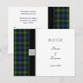 Carte de réponse de mariage Gordon Tartan Celtic (Devant / Derrière)