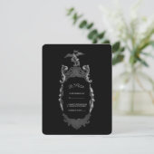 Carte de réponse de mariage gothique argentée orné (Debout devant)