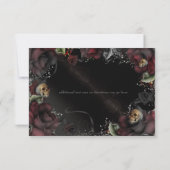 Carte de réponse de mariage gothique Black Roses & (Dos)