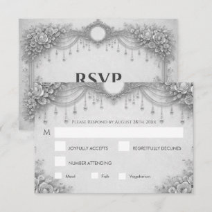 Carte de réponse de mariage gothique élégant