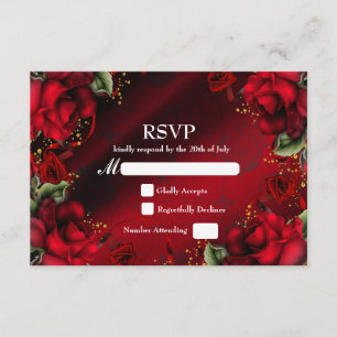 Carte de réponse de mariage gothique élégant aux r