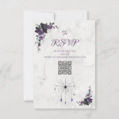 Carte de réponse de mariage gothique Fleur Romance (Dos)
