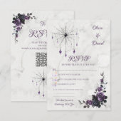 Carte de réponse de mariage gothique Fleur Romance (Devant / Derrière)