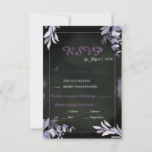 Carte de réponse de mariage gothique florale lavan (Devant)