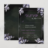 Carte de réponse de mariage gothique florale lavan (Devant / Derrière)