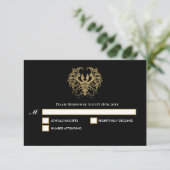 Carte de réponse de mariage gothique Halloween noi (Debout devant)