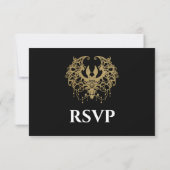 Carte de réponse de mariage gothique Halloween noi (Dos)