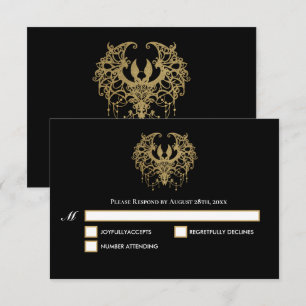 Carte de réponse de mariage gothique Halloween noi