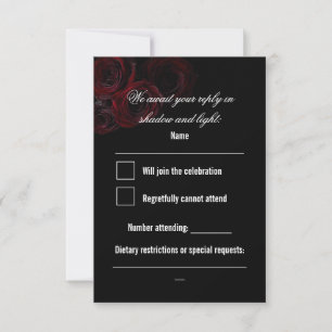 Carte de réponse de mariage gothique   Romantique 