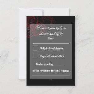 Carte de réponse de mariage gothique Romantique
