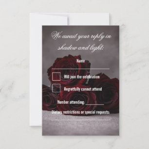Carte de réponse de mariage gothique Romantique