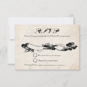 Carte de réponse de mariage gothique rustique (Devant)