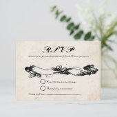 Carte de réponse de mariage gothique rustique (Debout devant)