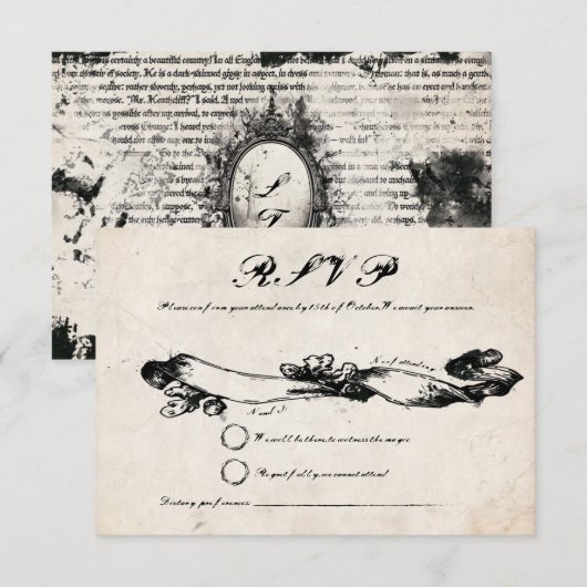 Carte de réponse de mariage gothique rustique (Devant / Derrière)