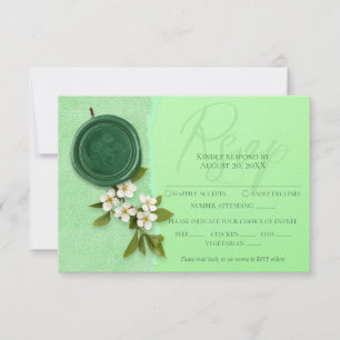 Carte de réponse de mariage Green Seal