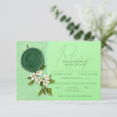 Carte de réponse de mariage Green Seal (Debout devant)