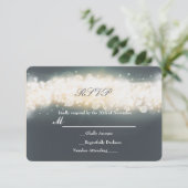 Carte de réponse de mariage Grey Sparkle Light Bla (Debout devant)