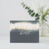 Carte de réponse de mariage Grey Sparkle Light Bla (Debout devant)