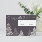 Carte de réponse de mariage gris moderne d'hiver A (Debout devant)