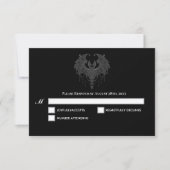 Carte de réponse de mariage Halloween Blak Gothic (Devant)