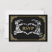 Carte de réponse de mariage Halloween Dark Gothic (Dos)